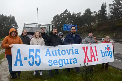 Acci&oacute;n do BNG en Puxeiros para reclamar unha A-55 segura