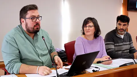 O grupo municipal do BNG, Xabier P Igrexas, Ana Mart&iacute;nez e Filipe Abalde, no Pleno