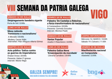 Programaci&oacute;n VIII Semana da Patria Galega en Vigo