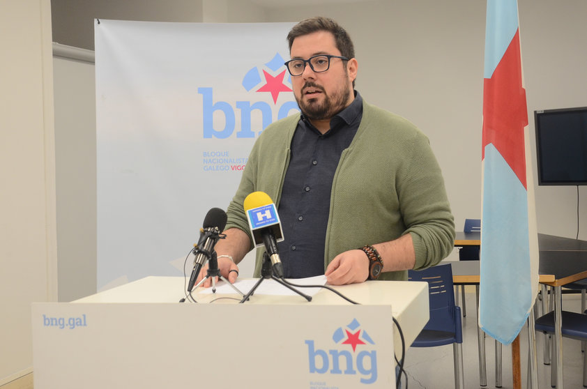 Xabier P. Igrexas, concelleiro do BNG en Vigo, en rolda de prensa
