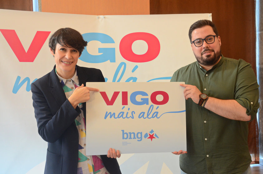 Ana Pontón e Xabier P. Igrexas na presentación do lema da candidatura do BNG en Vigo