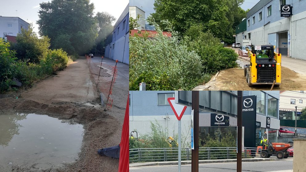 Obras ilegais do Concello no río Lagares (imaxes do 29 e 30 maio 2023 na rúa Gandarón)
