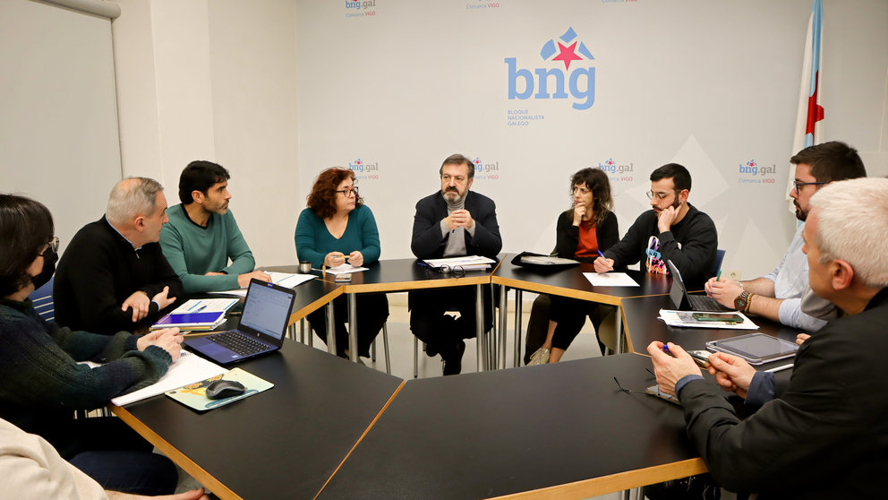 Reunión das candidatas e candidatos do BNG en Vigo co cabeza de lista Luís Bará