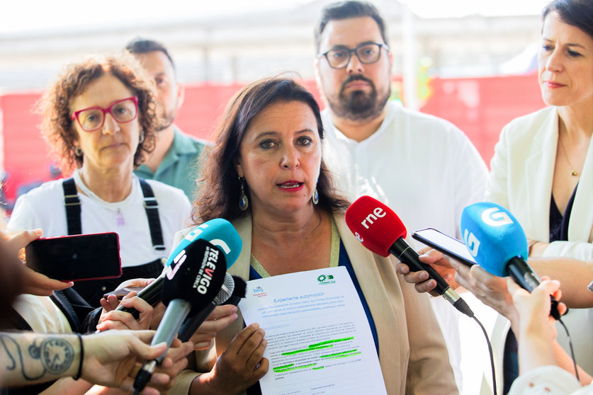 Ana Miranda, cabeza de lista do BNG ás eleccións europeas, en declaracións aos medios