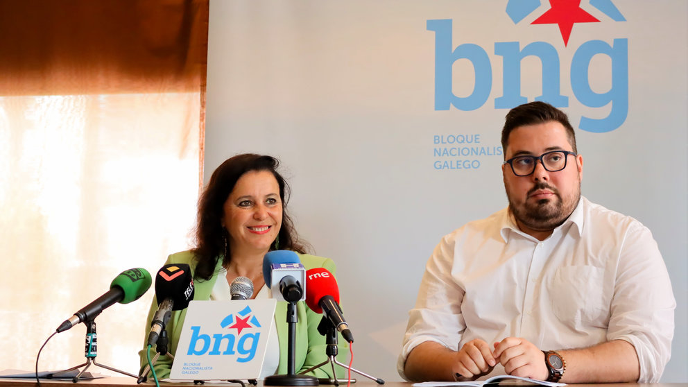 A eurodeputada do BNG, Ana Miranda, e o portavoz municipal en Vigo, Xabier P. Igrexas, en rolda de prensa