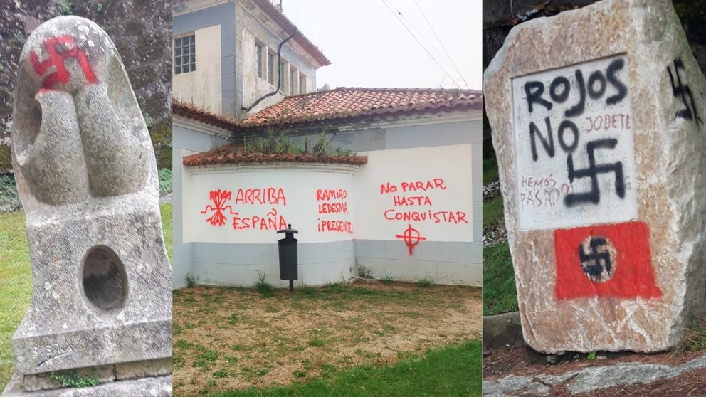 Pintadas fascistas no monte do Castro