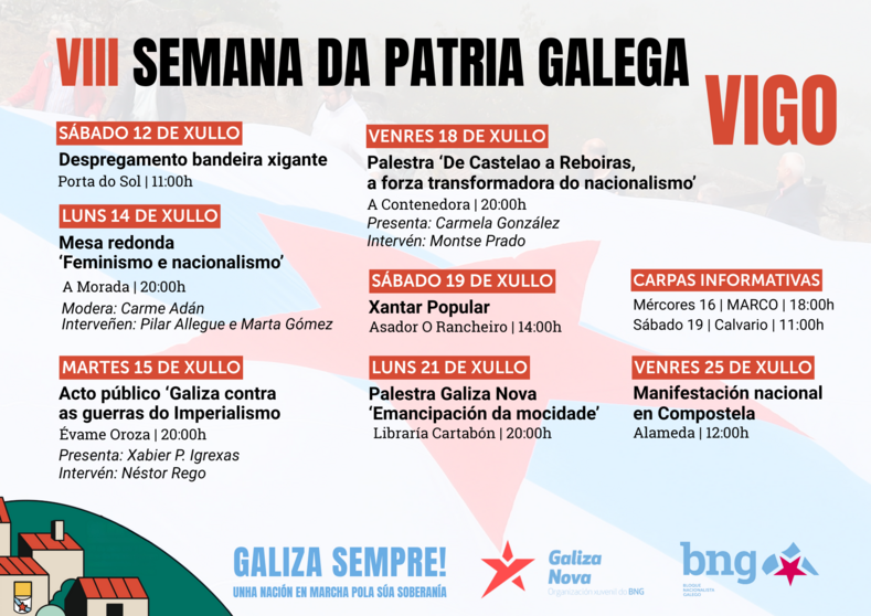 Programaci&oacute;n VIII Semana da Patria Galega en Vigo