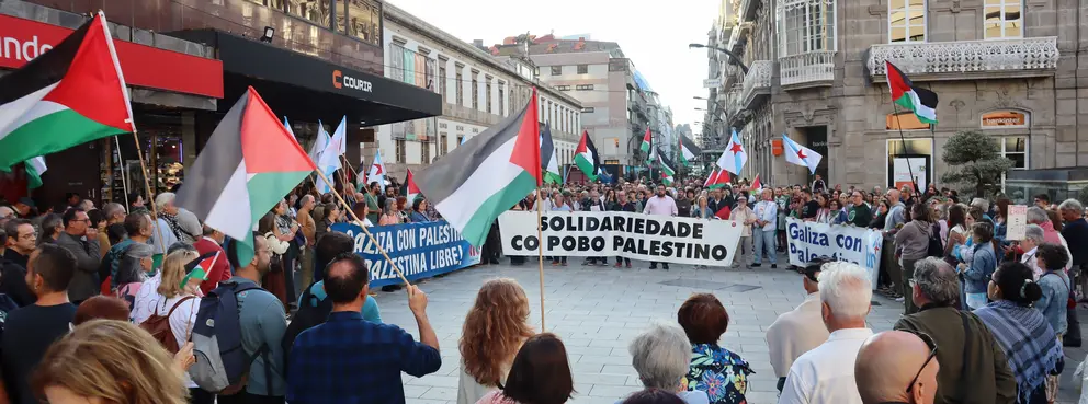 Mobilizaci&oacute;n en solidariedade coa Palestina o pasado 8 de setembro en Vigo