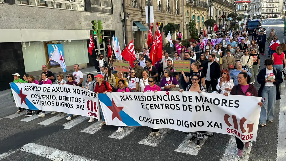 Manifestaci&oacute;n do sector dos coidados en Vigo na xornada de folga do 25 de setembro