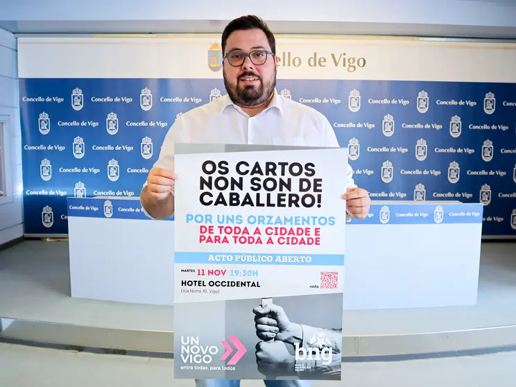 Xabier P. Igrexas co cartaz do encontro