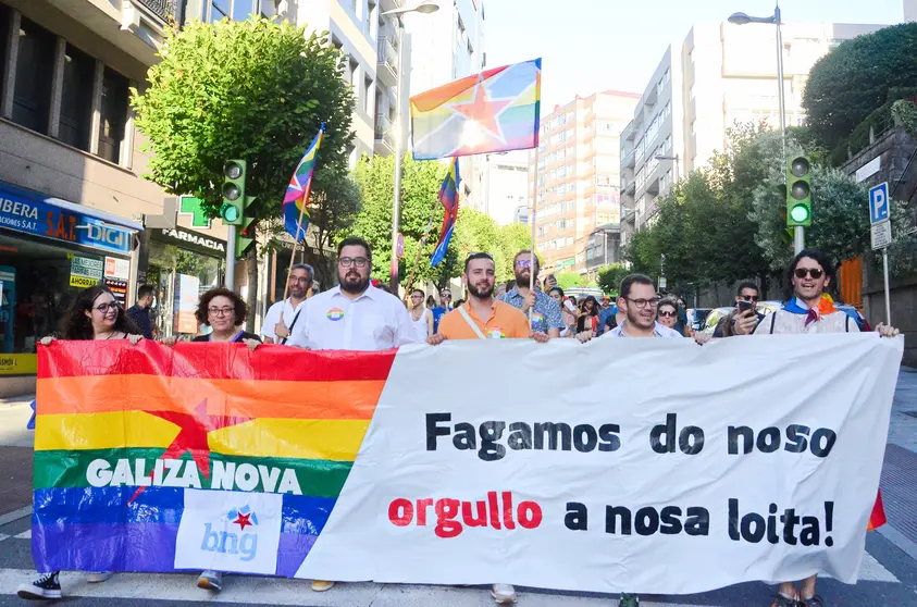 Comitiva do BNG e Galiza Nova no Orgullo de Vigo de 2023