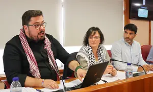 Xabier P Igrexas, Ana Mart&iacute;nez e FIlipe Abalde no Pleno de Vigo