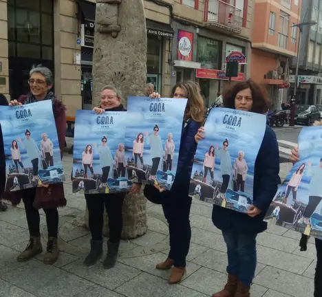 Sefi Romero e militantes do BNG no acto do Calvario 7 de marzo 2018