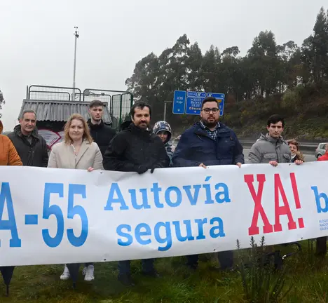Acci&oacute;n do BNG en Puxeiros para reclamar unha A-55 segura