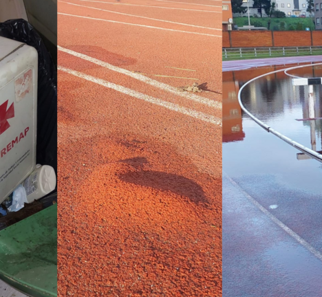 Estado de abandono das pistas de atletismo de Bala&iacute;dos