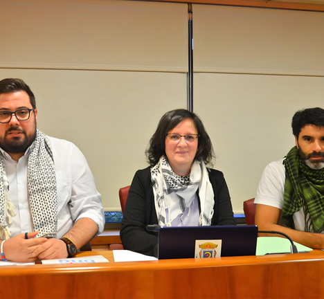 Xabier P. Igrexas, Ana Mart&iacute;nez e Filipe Abalde (Grupo municipal do BNG Vigo) no Pleno