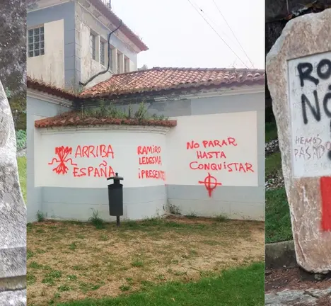 Pintadas fascistas no monte do Castro