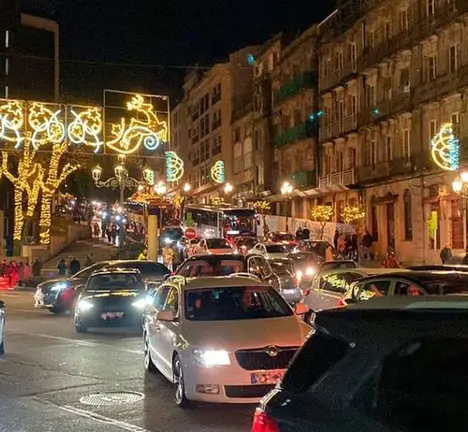 Atasco no Nadal de Vigo (foto:metropolitano.gal)