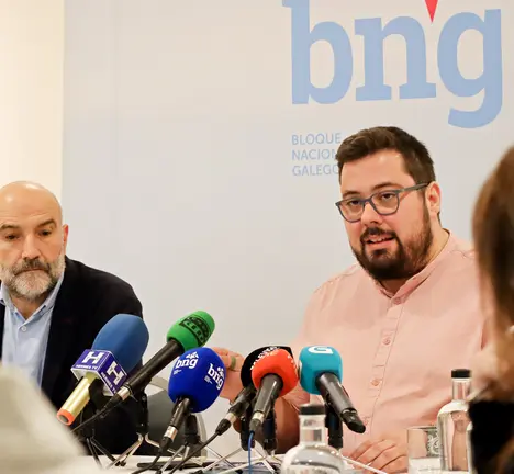 Xabier P. Igrexas e N&eacute;stor Rego en rolda de prensa nunha imaxen de arquivo