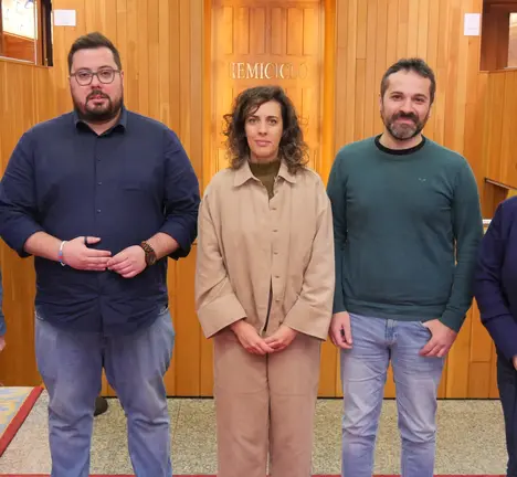 Pedro Pereira, Xabier P. Igrexas, Alexandra Fern&aacute;ndez, Gustavo Barcia e Carmela Gonz&aacute;lez no Parlamento galego