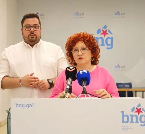 Montse Prado e Xabier P. Igrexas en rolda de prensa