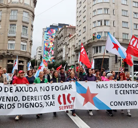 Manifestaci&oacute;n da CIG en Vigo na folga do sector de coidados