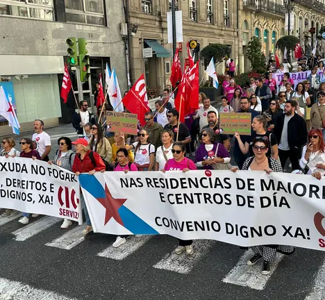 Manifestaci&oacute;n do sector dos coidados en Vigo na xornada de folga do 25 de setembro