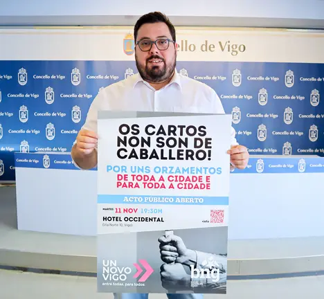 Xabier P. Igrexas co cartaz do encontro