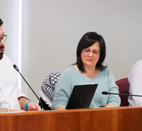 Xabier P. Igrexas, Ana Mart&iacute;nez e Filipe Abalde (grupo municipal BNG Vigo) no Pleno