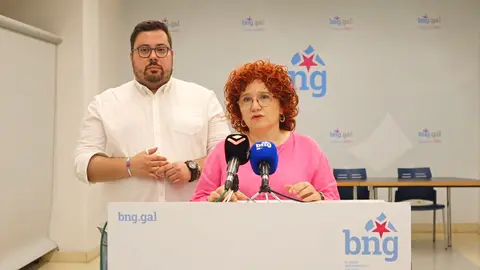 Montse Prado e Xabier P. Igrexas en rolda de prensa