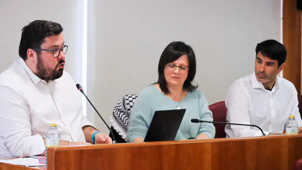 Xabier P. Igrexas, Ana Mart&iacute;nez e Filipe Abalde (grupo municipal BNG Vigo) no Pleno