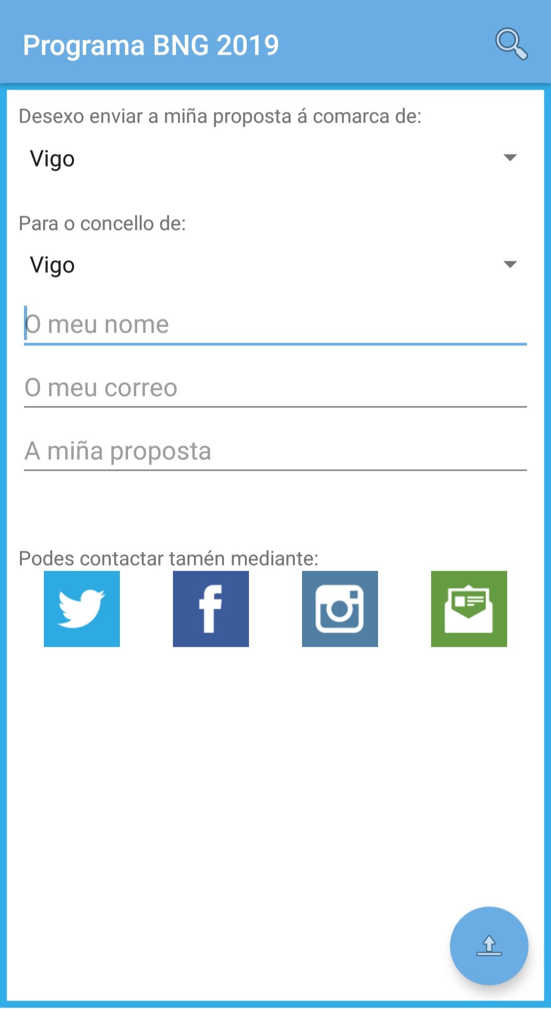 Captura pantalla APP BNG Vigo